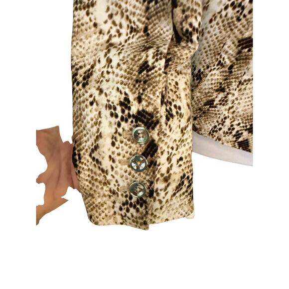 White House Black Market Silver Metal Snake Pattern Jacket. 0 - Picture 9 of 11